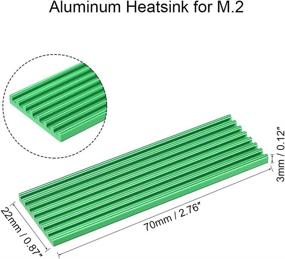 img 3 attached to Uxcell Aluminum Heatsink Kit 70X22X3Mm Green With Two Silicone Thermal Pads For M
