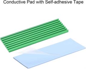 img 2 attached to Uxcell Aluminum Heatsink Kit 70X22X3Mm Green With Two Silicone Thermal Pads For M