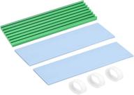 uxcell aluminum heatsink kit 70x22x3mm green with two silicone thermal pads for m logo