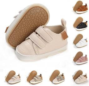 img 4 attached to 👟 TAREYKA Soft Sole Infant Baby Boys and Girls Anti-Slip Sneakers - Perfect First Walker Shoes for Newborns and Toddlers - Ideal Outdoor Crib Shoes
