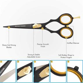 img 3 attached to MEISTER Stainless Steel Professional Hair Cutting Scissors 6.5 Inch - Premium Hairdressing Razor Shears with Fine Adjustment Tension Screw and Comb - Barber Scissors for Precision Hair Cutting