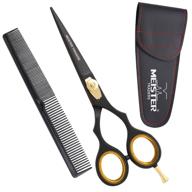 meister stainless steel professional hair cutting scissors 6.5 inch - premium hairdressing razor shears with fine adjustment tension screw and comb - barber scissors for precision hair cutting logo