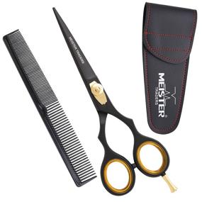 img 4 attached to MEISTER Stainless Steel Professional Hair Cutting Scissors 6.5 Inch - Premium Hairdressing Razor Shears with Fine Adjustment Tension Screw and Comb - Barber Scissors for Precision Hair Cutting