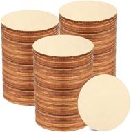 🌳 80-piece blank wooden circles: natural wood slices for diy crafts, painting & home decoration (4 inch) logo