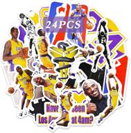🏀 24 pcs kobe lakers basketball stickers - vinyl decals for boys laptop, skateboard, computer decor | realcome logo