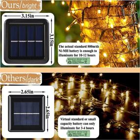 img 3 attached to 🌟 Enhance Your Outdoor Décor with 2 Pack Solar Christmas Lights - 72ft 200 LED String Lights for Gardens, Parties, Weddings, and Christmas Trees - Waterproof & 8 Modes - Warm White