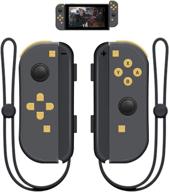 🎮 singland joy con wireless controller replacement for switch – left & right remote with wrist strap and wake-up function (black/gold) логотип