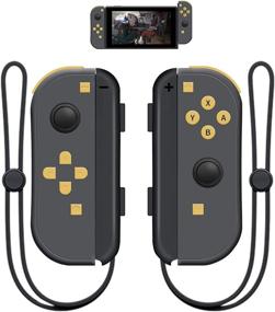 img 4 attached to 🎮 SINGLAND Joy Con Wireless Controller Replacement for Switch – Left & Right Remote with Wrist Strap and Wake-up Function (Black/Gold)