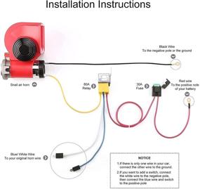 img 1 attached to Super Loud HK Compact Air Horn with Compressor Snail Electric Car Horn - 12V 150db Nautilus Wiring Harness for Trucks, Vehicles, Motorcycles, and Trains