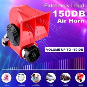 img 3 attached to Super Loud HK Compact Air Horn with Compressor Snail Electric Car Horn - 12V 150db Nautilus Wiring Harness for Trucks, Vehicles, Motorcycles, and Trains