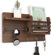 📬 versatile wall-mounted wooden mail holder with key hooks, floating shelf, and sunglasses holder – stylish home decor for entryway, mudroom, hallway, and office логотип