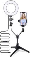 🤳 selfie ring light with tripod stand & phone holder - dimmable ringlight with bluetooth remote, 3 led colors for video recording, live streaming, makeup, youtube videos logo