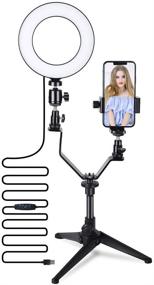 img 4 attached to 🤳 Selfie Ring Light with Tripod Stand & Phone Holder - Dimmable Ringlight with Bluetooth Remote, 3 LED Colors for Video Recording, Live Streaming, Makeup, YouTube Videos