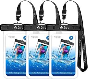 img 4 attached to 📱 MoKo Waterproof Phone Pouch [3 Pack]: Underwater Phone Case for iPhone 13/12/11 Pro Max, Galaxy S21/S10, Note 10/9 - Keep Your Device Dry with Lanyard!