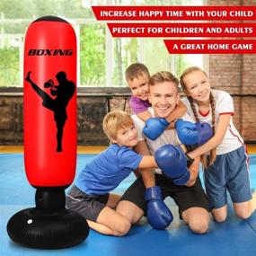 img 1 attached to 🥊 Inflatable Christmas Punching Bag: Fun-filled Gift for Kids and Adults - Freestanding Stand for Home Boxing Practice with Instant Bounce-Back