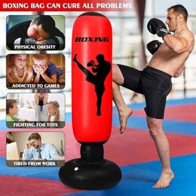 img 2 attached to 🥊 Inflatable Christmas Punching Bag: Fun-filled Gift for Kids and Adults - Freestanding Stand for Home Boxing Practice with Instant Bounce-Back