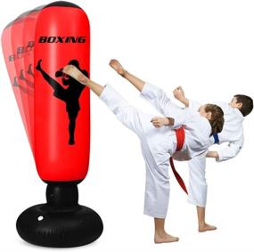 img 4 attached to 🥊 Inflatable Christmas Punching Bag: Fun-filled Gift for Kids and Adults - Freestanding Stand for Home Boxing Practice with Instant Bounce-Back