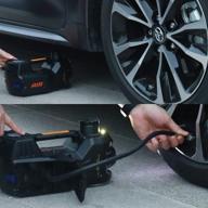 π standtall 5 ton 12v electric car jack with tire inflator pump and led light - hydraulic car floor jack in black for suvs and sedans, enhanced seo logo
