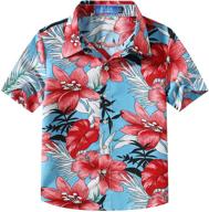 🌺 explore the vibrant collection of sslr printed button casual hawaiian boys' clothing in tops, tees & shirts logo