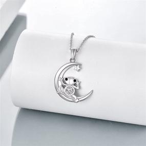 img 3 attached to 🐸 Funky Frog Moon Pendant Necklace: Sterling Silver Women's Jewelry, Perfect Frog Gifts for Birthdays & Christmas