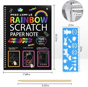 img 2 attached to Scratch Drawing Notebook Supplies Rainbow