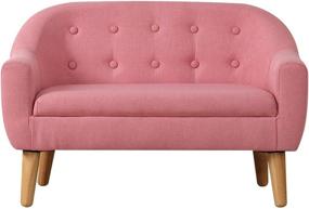 img 4 attached to 🎀 Lovely Pink Kids Sofa: 2-Seater Upholstered Couch, Perfect Children Gift (30-Inch)