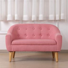 img 1 attached to 🎀 Lovely Pink Kids Sofa: 2-Seater Upholstered Couch, Perfect Children Gift (30-Inch)