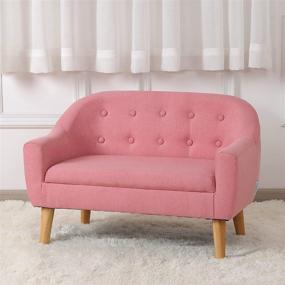 img 3 attached to 🎀 Lovely Pink Kids Sofa: 2-Seater Upholstered Couch, Perfect Children Gift (30-Inch)