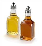 🍶 set of 12 new star foodservice 22155 glass oil and vinegar cruets with stainless steel tops - square, 6-ounce capacity логотип