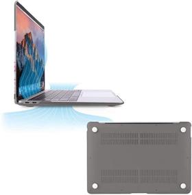 img 1 attached to MOSISO MacBook Air 13 Inch Case 2020-2018: Plastic 🌸 Peony Hard Shell with Keyboard Cover & Screen Protector - Grey