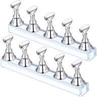 💅 nail stand acrylic nail art display stand: magnetic practice holder for false nail tips - 2 sets logo