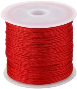 img 4 attached to 0.8mm Red Chinese Knot Macrame Rattail Bracelet Braided Nylon Cord Thread