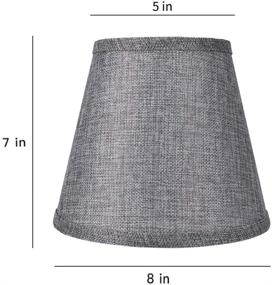 img 3 attached to 🔌 Set of 2 Double Small Clip-On Lamp Shades for Candelabra Bulbs - ALUCSET Barrel Fabric Lampshade for Table, Chandelier, Wall Lamp - 5x8x7 Inch - Grey/Brown