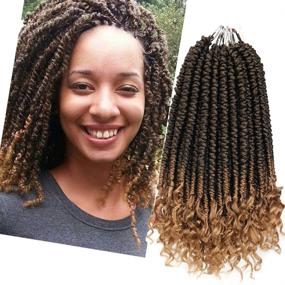 img 4 attached to 7 пакетов взрывных косичек крючком из синтетических волос Senegalese Spring 🔥 Twist Hair Dreadlocks Crochet Braiding Braids Hair Extensions - 14 дюймов (T1B/27)