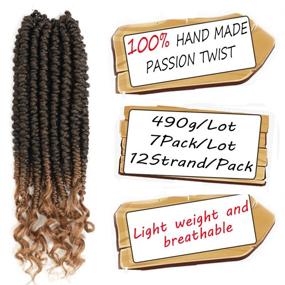 img 3 attached to 7 пакетов взрывных косичек крючком из синтетических волос Senegalese Spring 🔥 Twist Hair Dreadlocks Crochet Braiding Braids Hair Extensions - 14 дюймов (T1B/27)