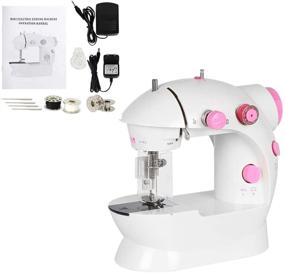 img 4 attached to Portable Electric Mini Sewing Machine with Dual Speed and Double Thread - Complete Sewing Kit