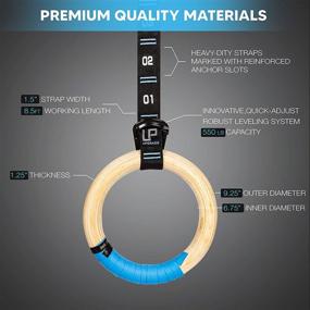 img 3 attached to Enhanced Wooden Gymnastic Rings: Non-Slip with Adjustable Straps for Strength Training, Bodybuilding, Cross Training, and More!