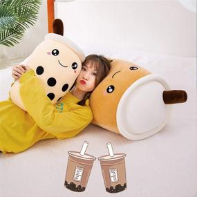 img 1 attached to 🧸 19.6 Inch Brown Pearl Milk Tea Bubble Plush Pillow - MDXMY Soft Boba Tea Stuffed Toy - Home Hug Pillow Gift (Brown, 19.6 in)