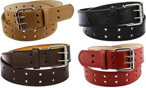 img 1 attached to Bundle Kids Faux Leather Hole Boys' Accessories for Belts
