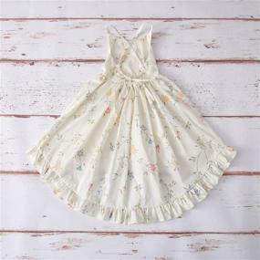 img 3 attached to 🌸 Vintage Floral Girls Dress - Summer Casual Cotton Baby Dress by KISSOURBABY