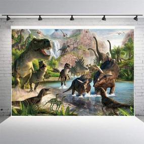 img 2 attached to 🦕 Fanghui 7x5ft 3D Cartoon Dinosaur Photography Backdrops for Children's Party Decoration - Photo Background Studio Props Banner