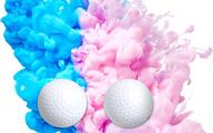 exclusive sardonyx gender reveal golf balls - bursting with pink and blue vibrant powder! complete 4 piece set with bonus golf tees: team pink (girl) vs. team blue (boy) logo