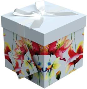 img 3 attached to 🎁 EZ Gift Box 5x5x5 - Sonia Collection - Assemble with Ease, No Glue - Reusable & Styled with Ribbon, Tissue Paper, and Gift Tag - Endless Art US