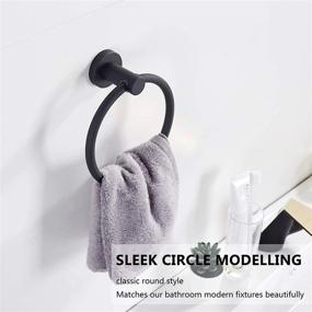 img 3 attached to 🔘 BGL 304 Stainless Steel Towel Ring: Sleek Black Circular Holder for Hanging Towels - Simple and Stylish