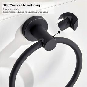 img 2 attached to 🔘 BGL 304 Stainless Steel Towel Ring: Sleek Black Circular Holder for Hanging Towels - Simple and Stylish