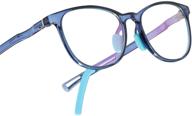 💙 leaead kids blue light blocking glasses with bluerase lens, tr90 adjustable frame, anti-eyestrain and anti-uv properties logo