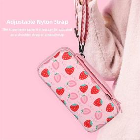 img 1 attached to 🍓 Niclogi Nintendo Switch Carry Case: Hard Shell Protective Cover with Game Card Slots and Inner Storage Bag - Strawberry Pattern