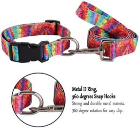 img 1 attached to 🌈 Coomour Dog Collar Set: Adjustable Rainbow Collars with Cute Tie Dye Leash for Dogs & Cats – Multicolor Pet Accessories for Small Medium Large Pets (Medium Size)