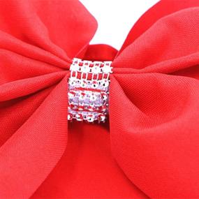 img 3 attached to 🎀 10pcs Fvstar Red Chair Bows Sashes - Elastic Spandex Wedding Chair Decorative Party Sashes - Elegant Chair Ribbons Tie Bands for Birthday, Baby Shower, Event & Trade Show Decorations