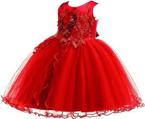 img 1 attached to Weileenice Костюм Принцессы 5-6 лет: 👗 Элегантная Бордовая Одежда для Девочек, Вдохновляющая Воображение